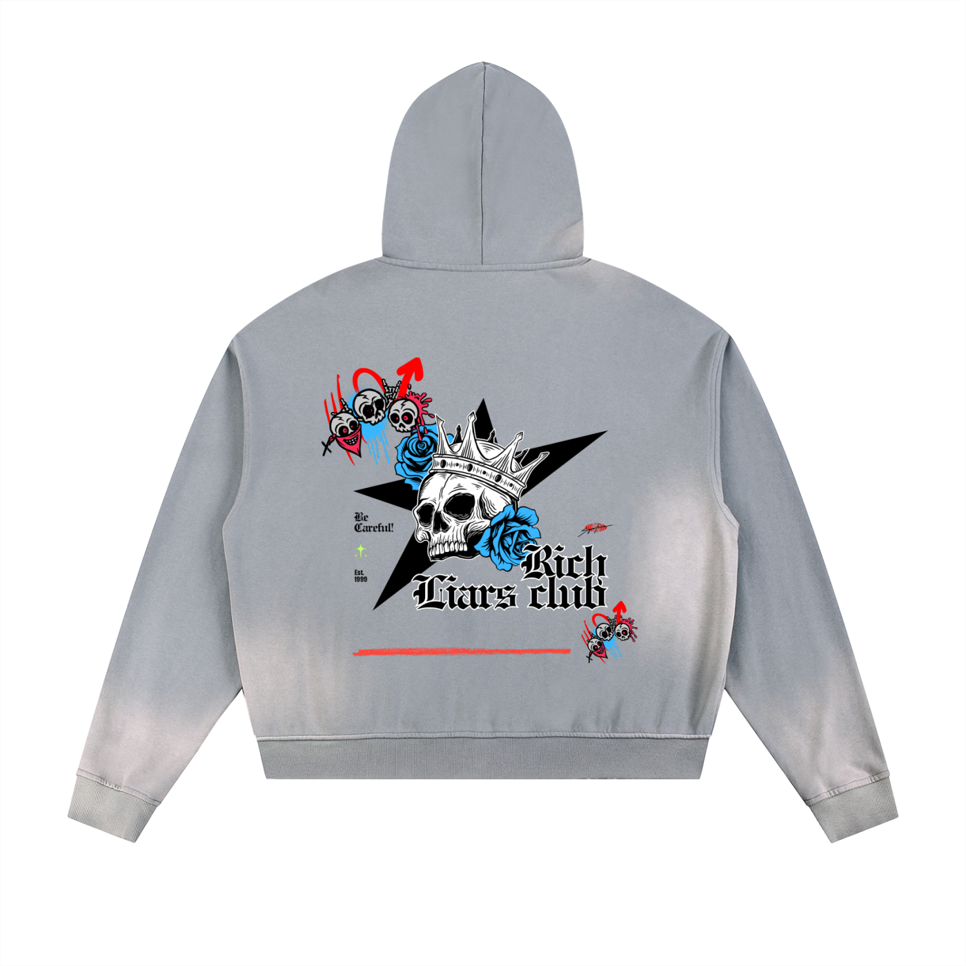 paint sprayed Zip Hoodie