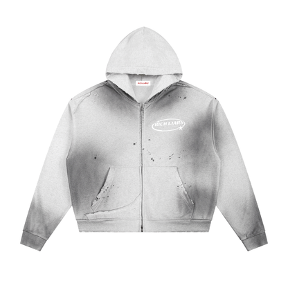 paint sprayed Zip Hoodie